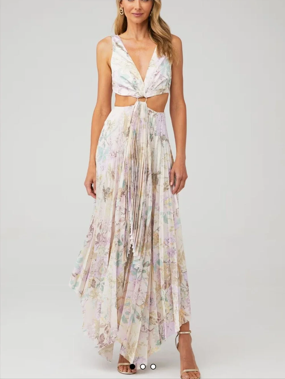 Significant Other Pleated Cutout Sleeveless Dress Size 8